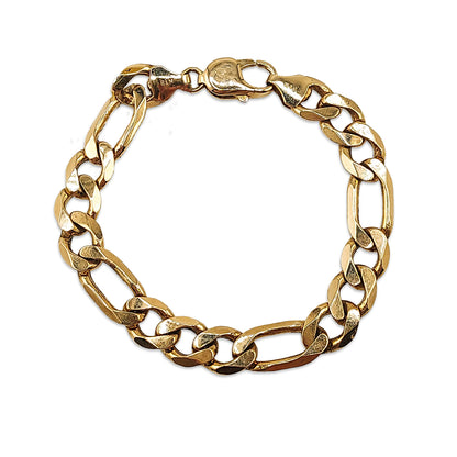 14KT Yellow Gold Figaro Bracelet 22.64GM – Heavy Luxury Figaro Gold Bracelet