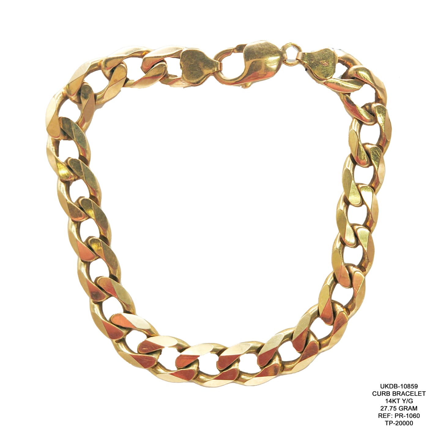 Curb Bracelet in 14KT Yellow Gold | Luxury Gold Bracelet 27.75 Gram
