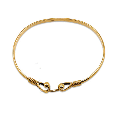 9KT Yellow Gold Torque Bangle 26.22GM – Heavy Luxury Designer Gold Bracelet