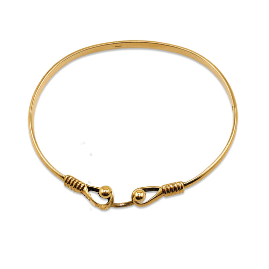 9KT Yellow Gold Torque Bangle 26.22GM – Heavy Luxury Designer Gold Bracelet