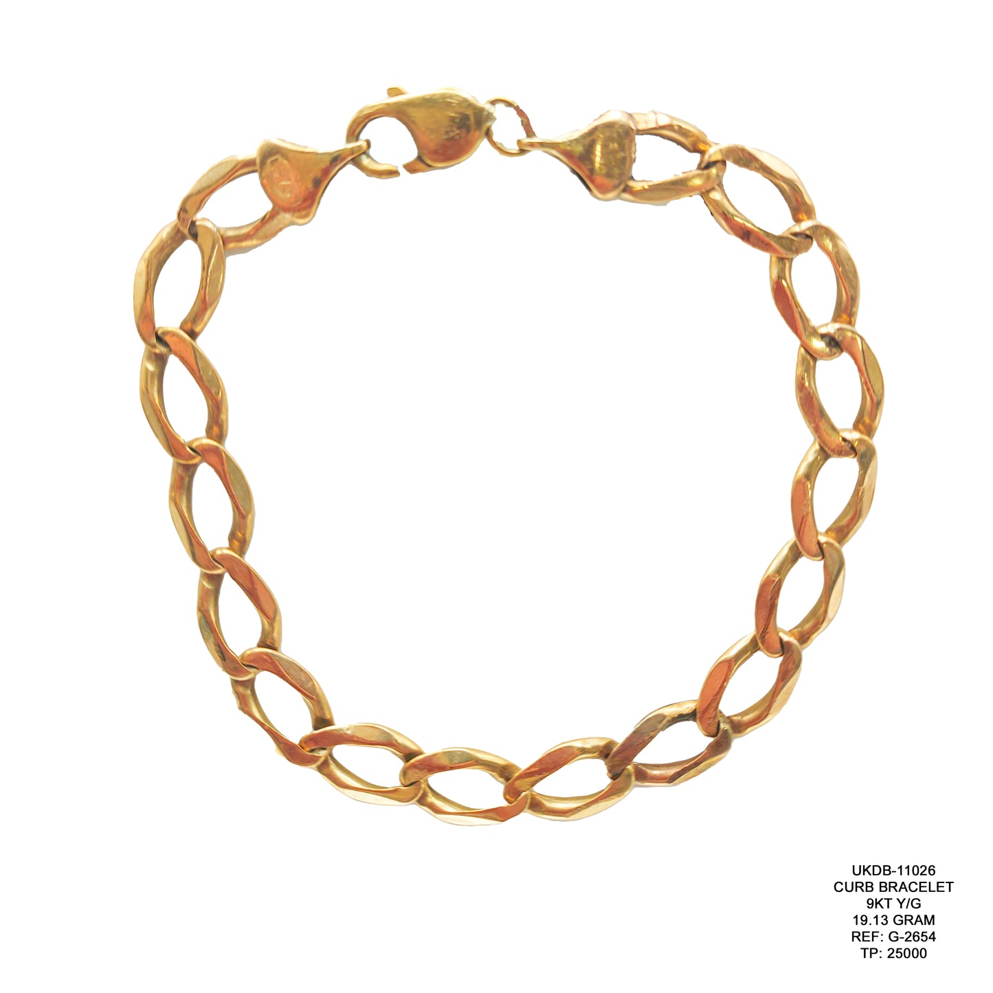 Curb Bracelet in 9KT Yellow Gold | Stylish Gold Bracelet 19.13 Gram
