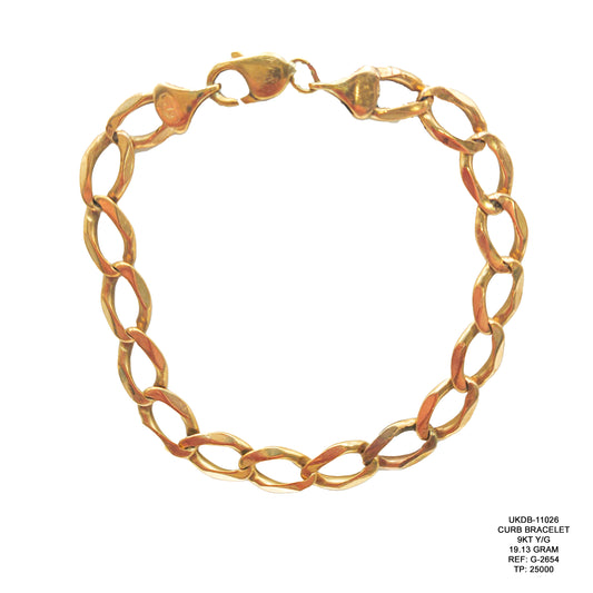 Curb Bracelet in 9KT Yellow Gold | Stylish Gold Bracelet 19.13 Gram