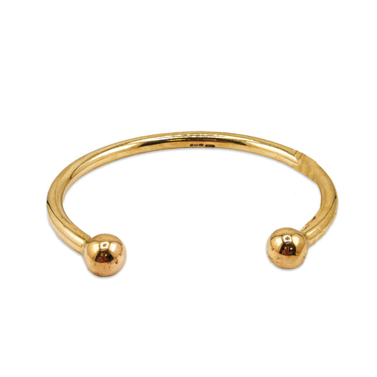 9KT Yellow Gold Torque Bangle 37.71GM – Heavy Luxury Designer Gold Bracelet