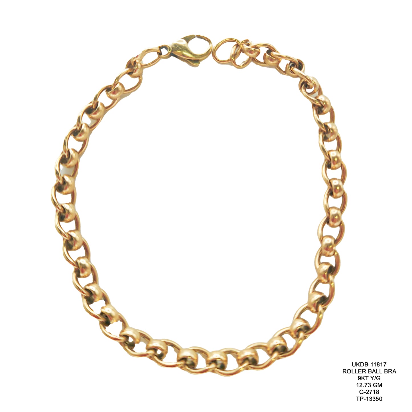Roller Ball Bracelet in 9KT Yellow Gold | Stylish Gold Bracelet 12.73 GM