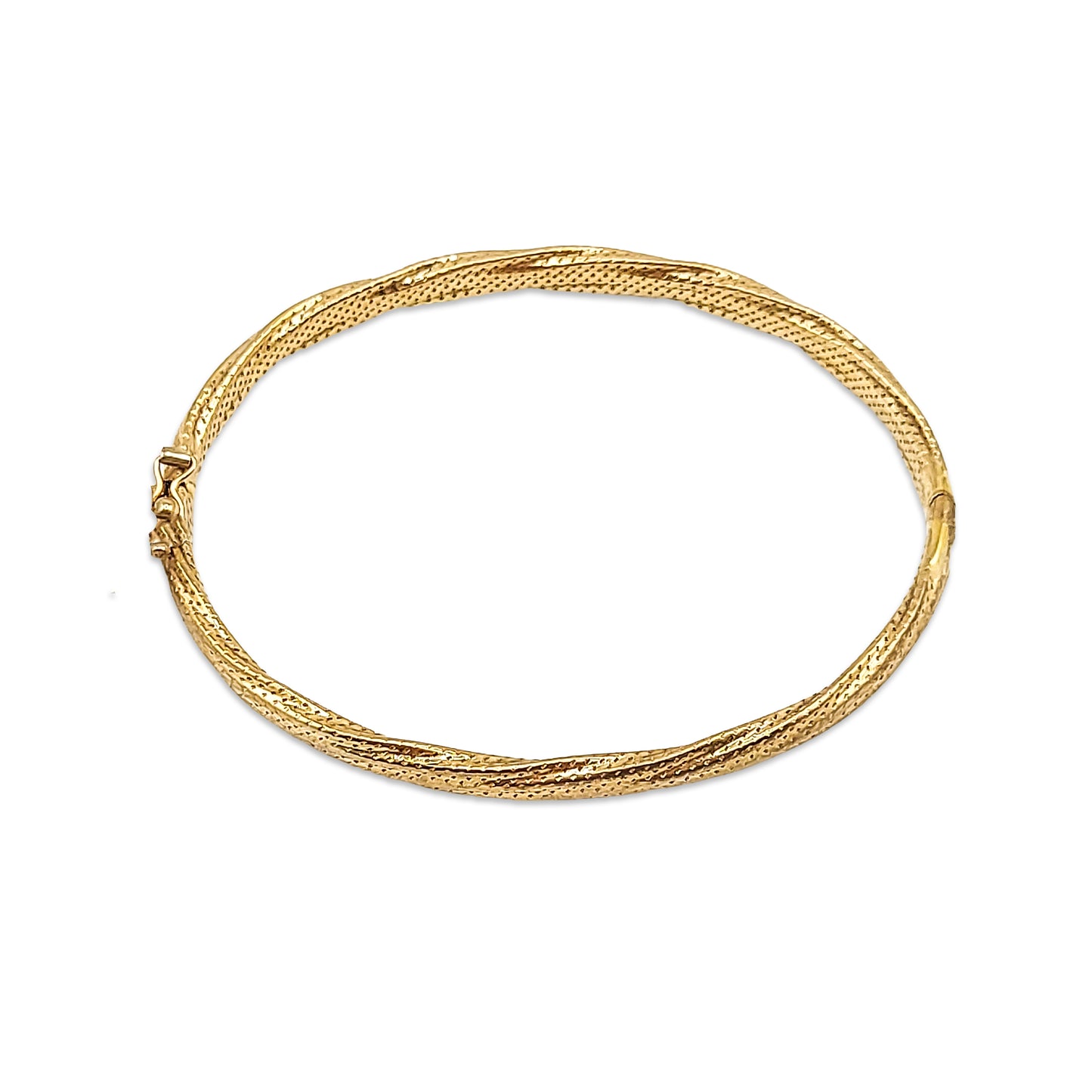 9KT Yellow Gold Pattern Bangle 7.11GM – Lightweight Designer Gold Bracelet