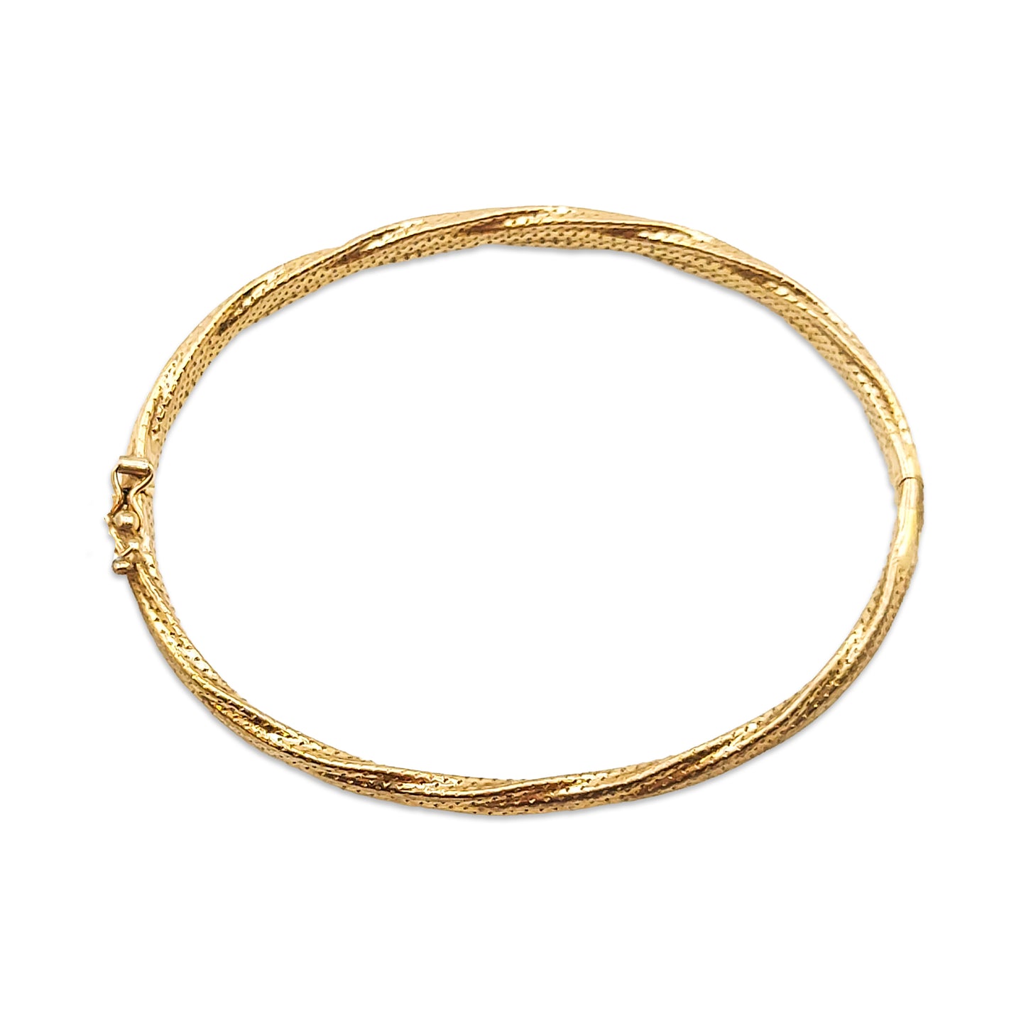 9KT Yellow Gold Pattern Bangle 7.11GM – Lightweight Designer Gold Bracelet