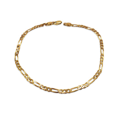 9KT Yellow Gold Figaro Bracelet 1.94GM – Elegant Lightweight Designer Gold Chain Bracelet