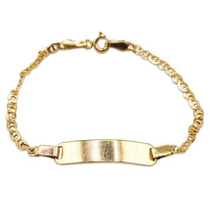 14KT Yellow Gold Kids ID Bracelet 2.15GM – Elegant Children’s Gold Name Bracelet