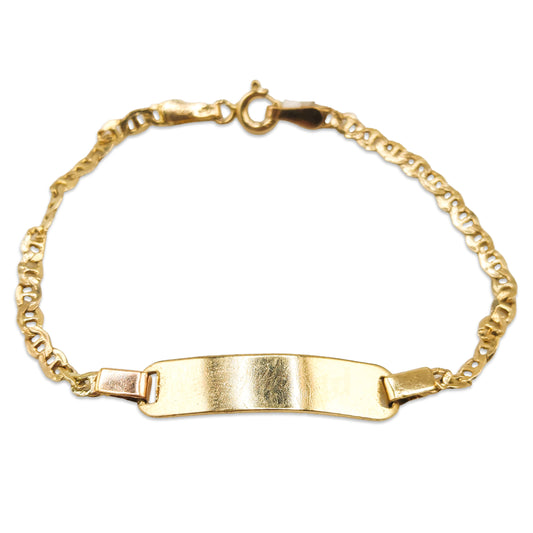 14KT Yellow Gold Kids ID Bracelet 2.15GM – Elegant Children’s Gold Name Bracelet