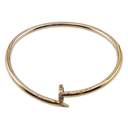 18KT Yellow Gold Cartier Style Bangle 7.23GM – Luxury Designer Gold Bracelet