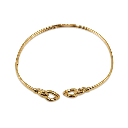9KT Yellow Gold Heart Shape Bangle 2.86GM – Elegant Lightweight Heart Design Bracelet