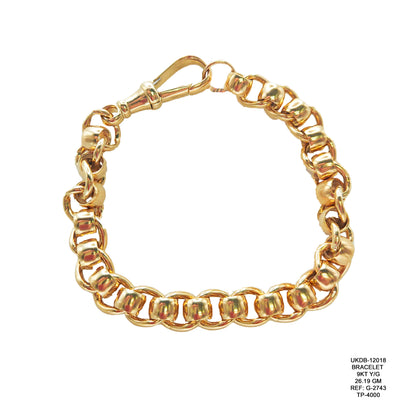 9KT Yellow Gold Bracelet | Luxury Gold Bracelet 26.19 GM