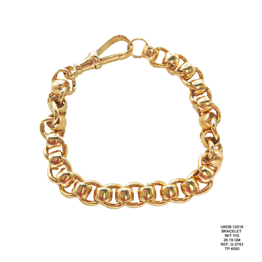 9KT Yellow Gold Bracelet | Luxury Gold Bracelet 26.19 GM