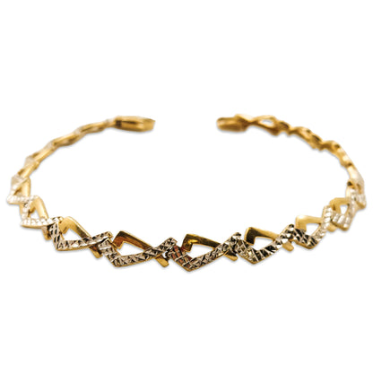 14KT Yellow Gold Two-Tone Bracelet 6.98GM – Elegant Designer Gold Bracelet