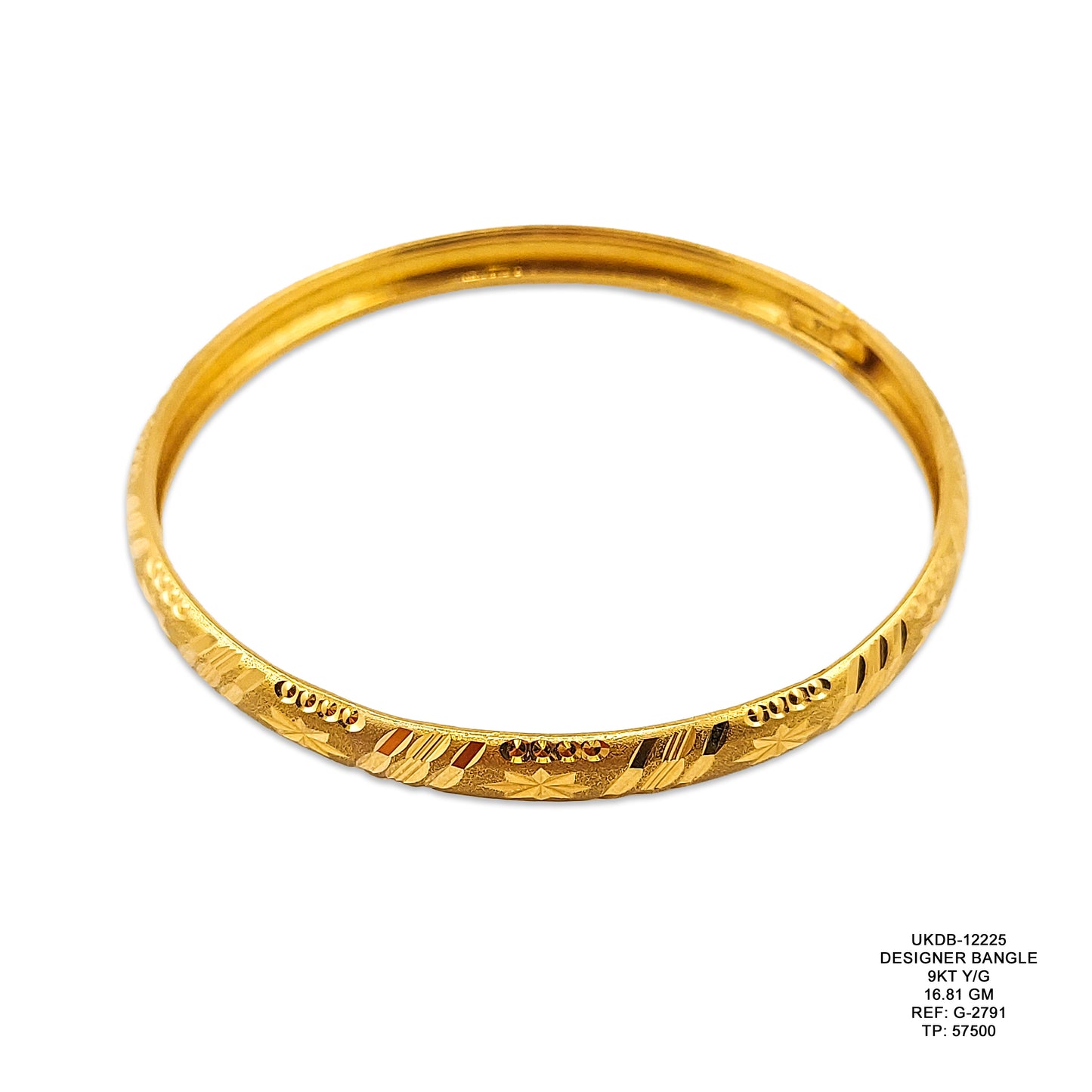 22KT Yellow Gold Designer Bangle 16.81GM – Premium Luxury Gold Bracelet