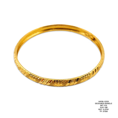 22KT Yellow Gold Designer Bangle 16.81GM – Premium Luxury Gold Bracelet