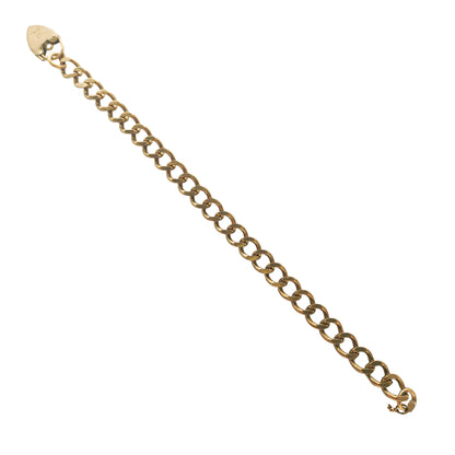 Heart Lock Curb Bracelet in 9KT Yellow Gold | Elegant Gold Bracelet 17.65 GM