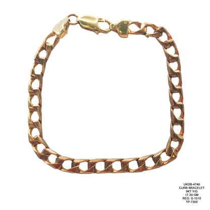 Curb Bracelet in 9KT Yellow Gold | Elegant Gold Bracelet 17.30 GM
