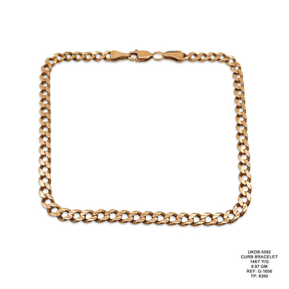 14KT Yellow Gold Curb Bracelet 8.97GM – Classic Luxury Gold Link Bracelet