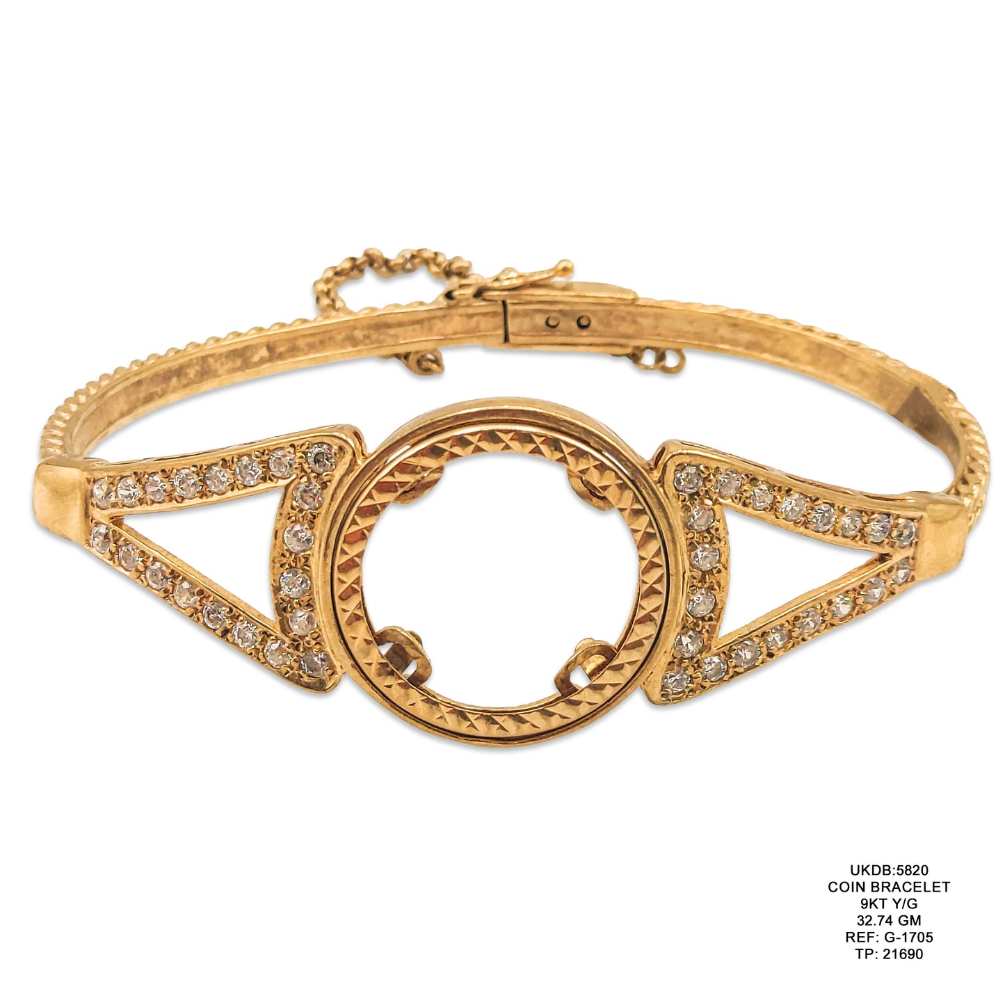 9KT Yellow Gold Coin Bracelet 32.74GM – Heavy Luxury Designer Gold Bracelet