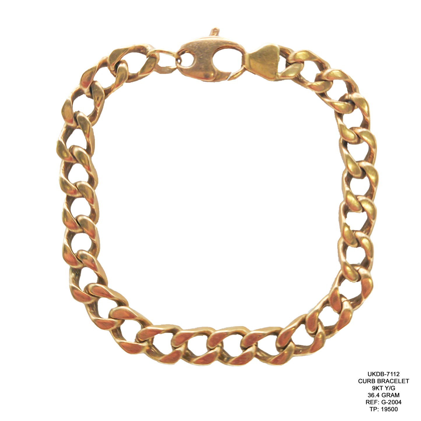 Curb Bracelet in 9KT Yellow Gold | Heavy Luxury Gold Bracelet 36.4 Gram