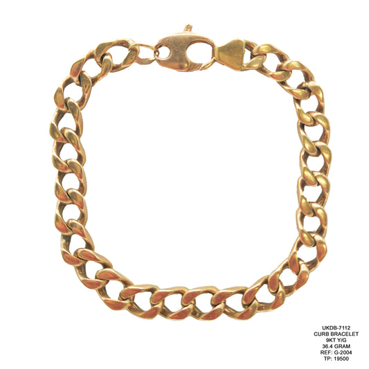 Curb Bracelet in 9KT Yellow Gold | Heavy Luxury Gold Bracelet 36.4 Gram