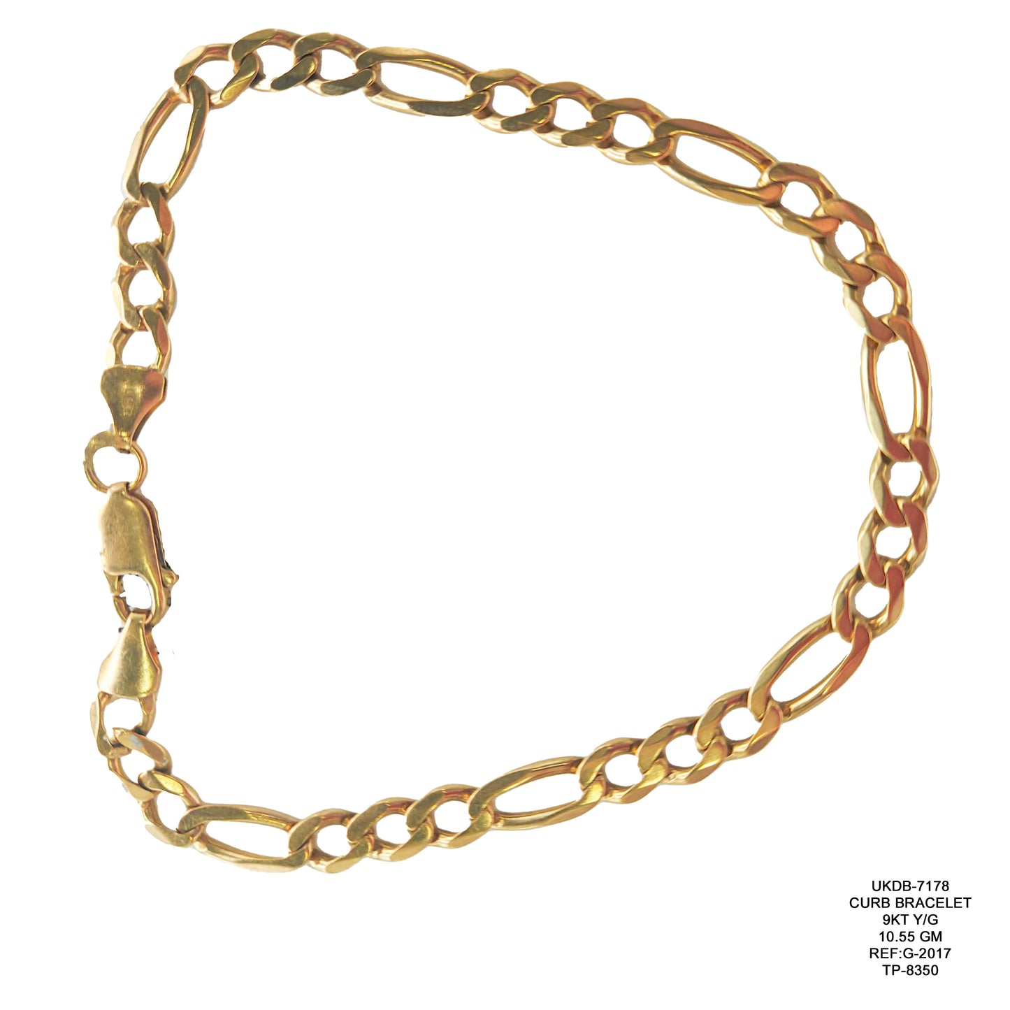 Curb Bracelet in 9KT Yellow Gold | Elegant Gold Bracelet 10.55 GM