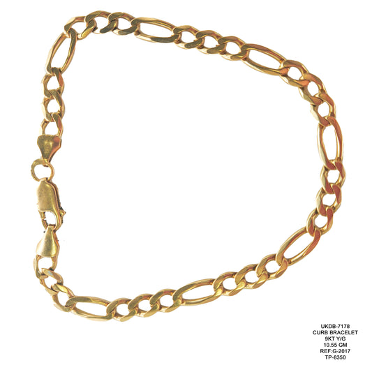 Curb Bracelet in 9KT Yellow Gold | Elegant Gold Bracelet 10.55 GM
