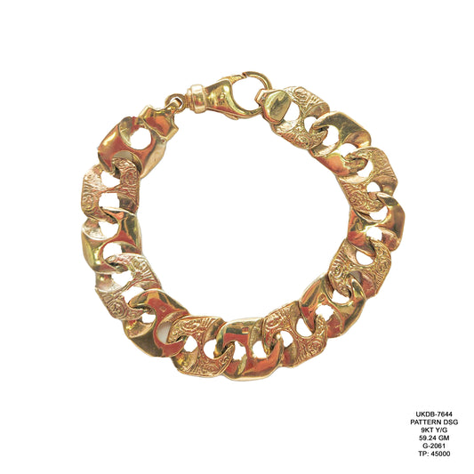 Pattern Designer Bracelet in 9KT Yellow Gold | Heavy Luxury Gold Bracelet 59.24 GM