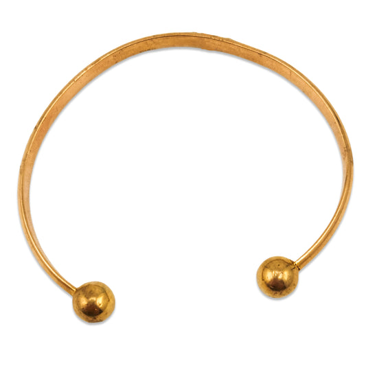 9KT Yellow Gold Torque Bangle 11.07GM – Elegant Designer Gold Bracelet