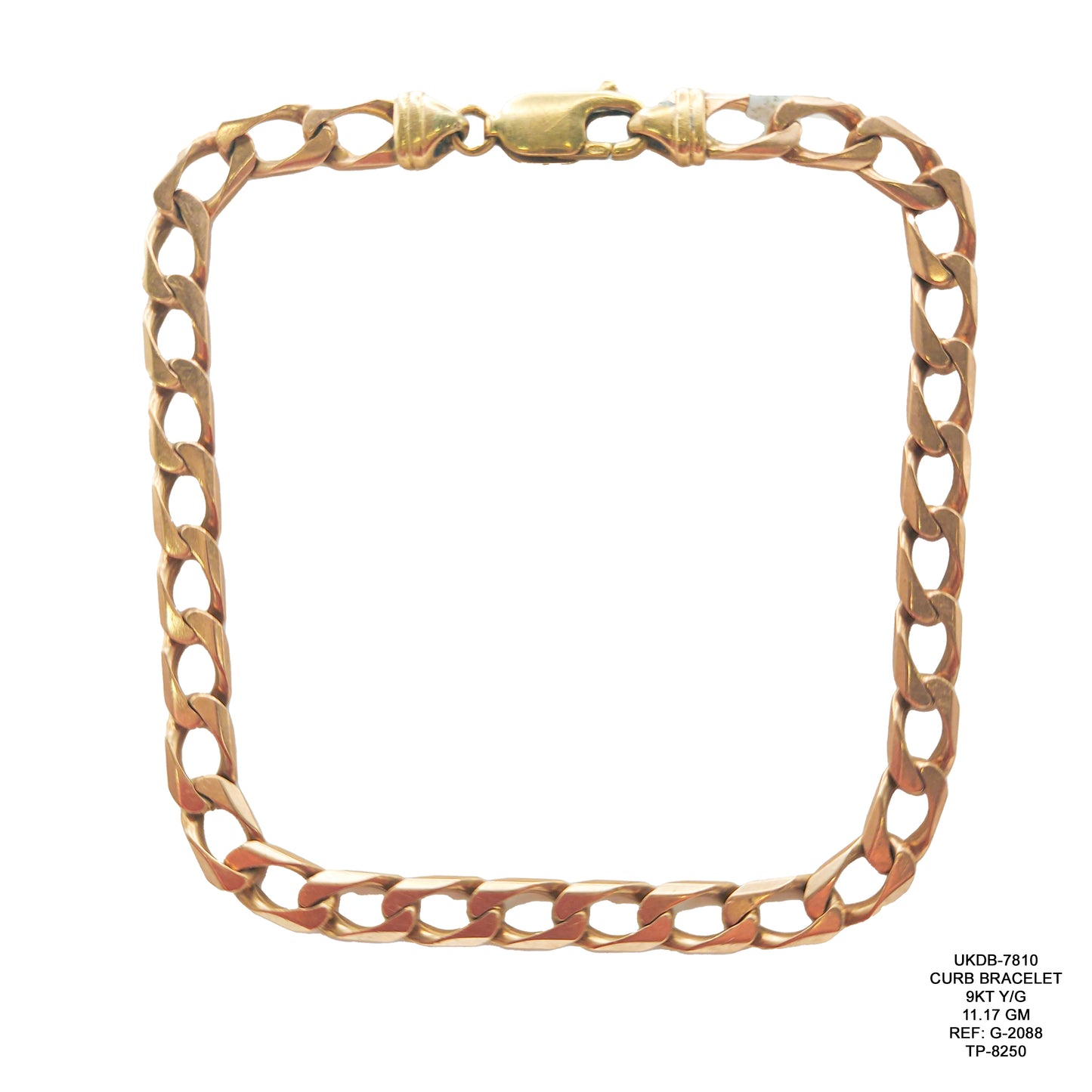 9KT Yellow Gold Curb Bracelet 11.17GM – Stylish Classic Gold Bracelet for Men