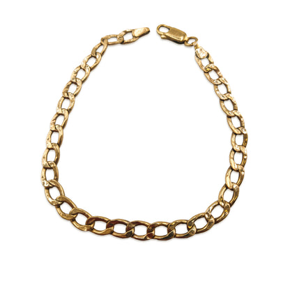 9KT Yellow Gold Fancy Curb Bracelet 2.69GM – Elegant Lightweight Gold Link Bracelet