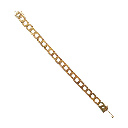 Pattern Curb Bracelet in 9KT Yellow Gold | Elegant Gold Bracelet 18.59 GM