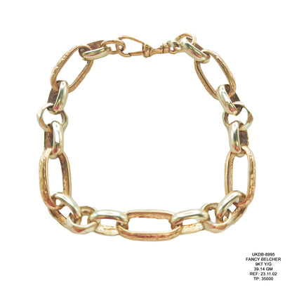 Fancy Belcher Bracelet in 9KT Yellow Gold | Luxury Gold Bracelet 39.14 GM