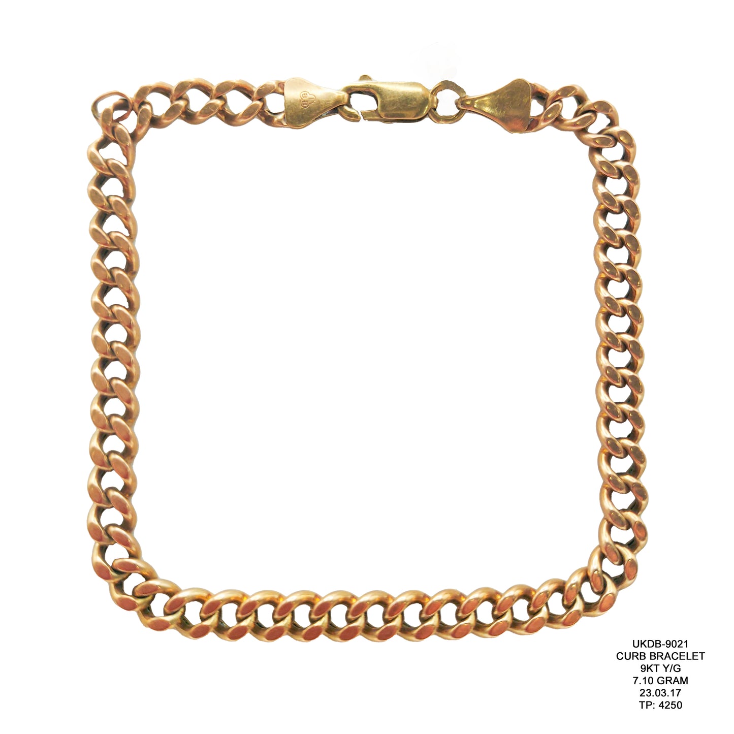 9KT Yellow Gold Curb Bracelet 7.10GM – Classic Lightweight Gold Bracelet