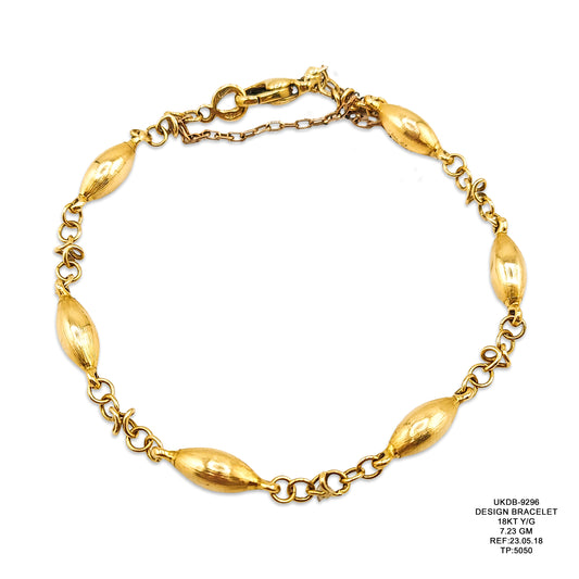 18KT Yellow Gold Designer Bracelet 7.23GM – Elegant Luxury Gold Bracelet