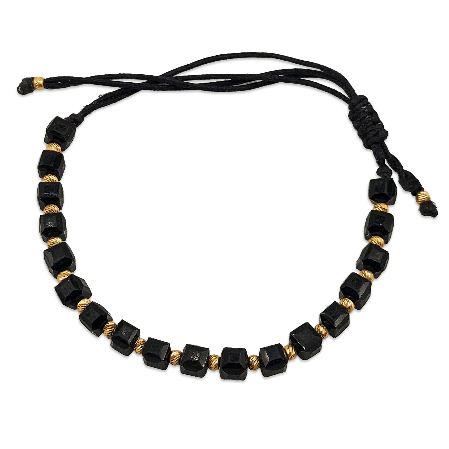 14KT Yellow Gold Black Onyx ID Bracelet 3.18GM – Elegant Minimal Luxury Gold Bracelet