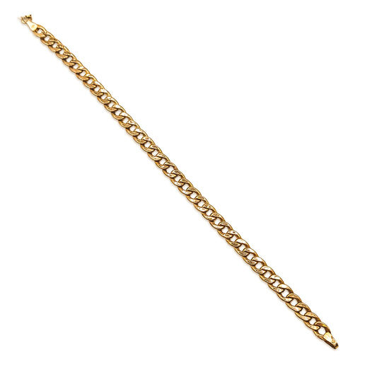 9KT Yellow Gold Curb Bracelet 4.51GM – Classic Lightweight Gold Link Bracelet