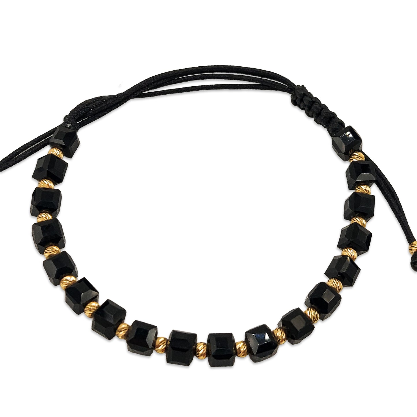 14KT Yellow Gold Black Onyx Bracelet 1.28GM – Elegant Minimal Luxury Bracelet