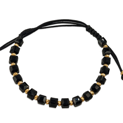 14KT Yellow Gold Black Onyx Bracelet 1.28GM – Elegant Minimal Luxury Bracelet