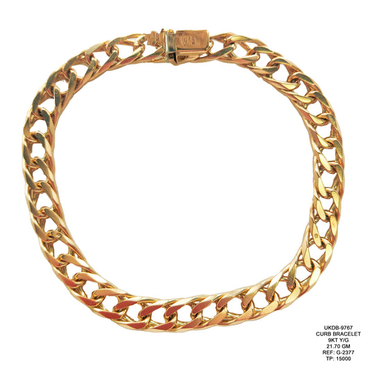 Curb Bracelet in 9KT Yellow Gold | Stylish Gold Bracelet 21.70 GM