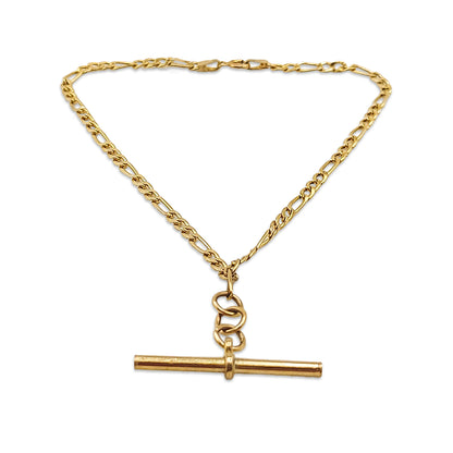 9KT Yellow Gold T Bar Figaro Bracelet 1.51GM – Elegant Lightweight Gold Bracelet