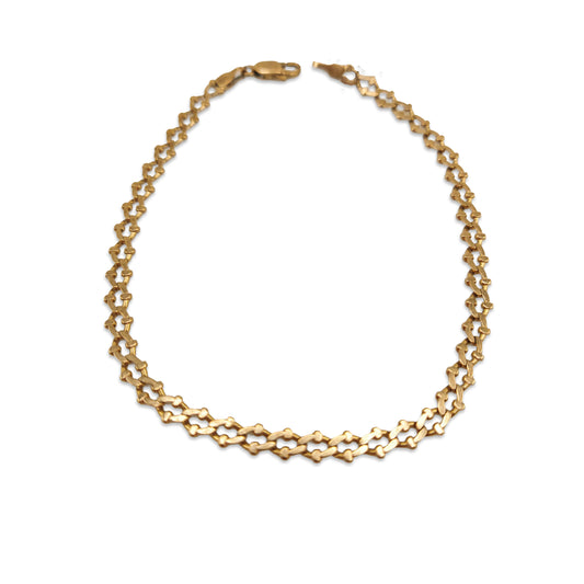 9KT Yellow Gold Fancy Curb Bracelet 3.70GM – Elegant Designer Gold Link Bracelet
