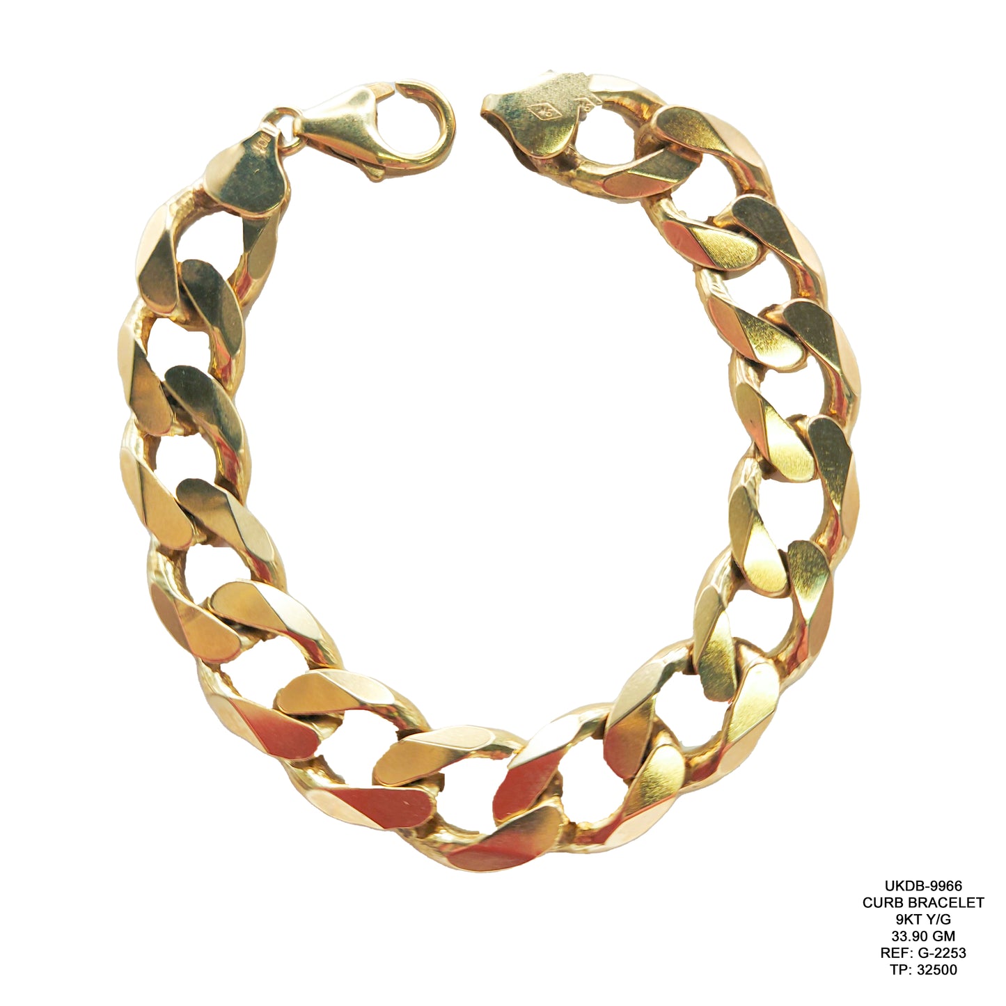 Curb Bracelet in 9KT Yellow Gold | Heavy Luxury Gold Bracelet 33.90 GM