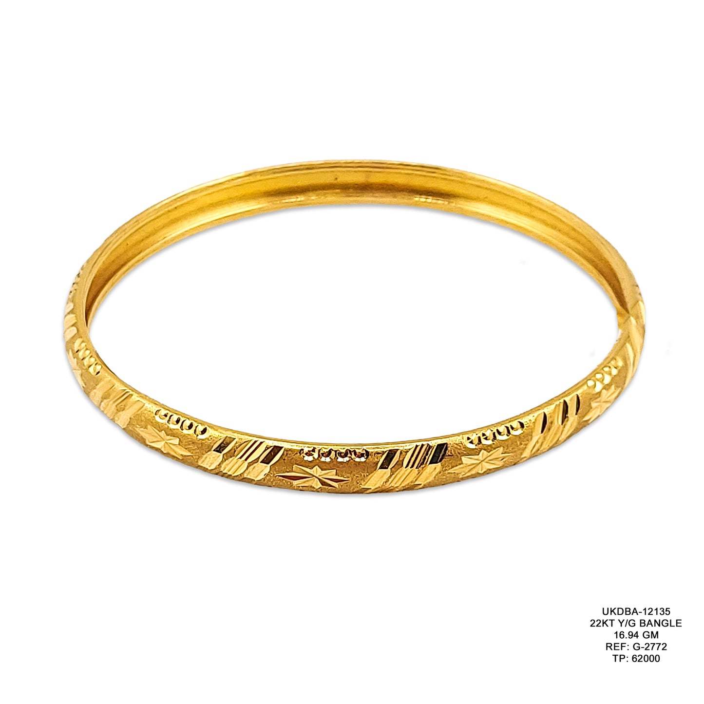 22KT Yellow Gold Bangle 16.94GM – Premium Pure Gold Bracelet
