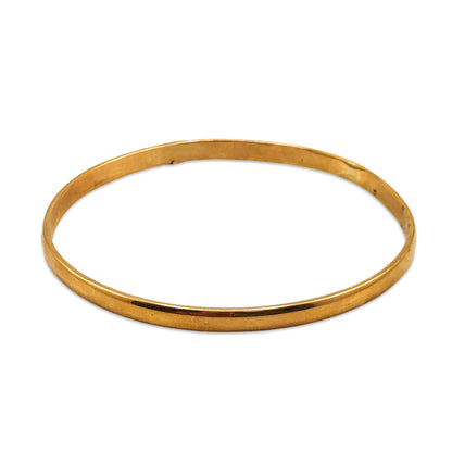 9KT Yellow Gold Plain Bangle 21.31GM – Classic Heavy Gold Bracelet