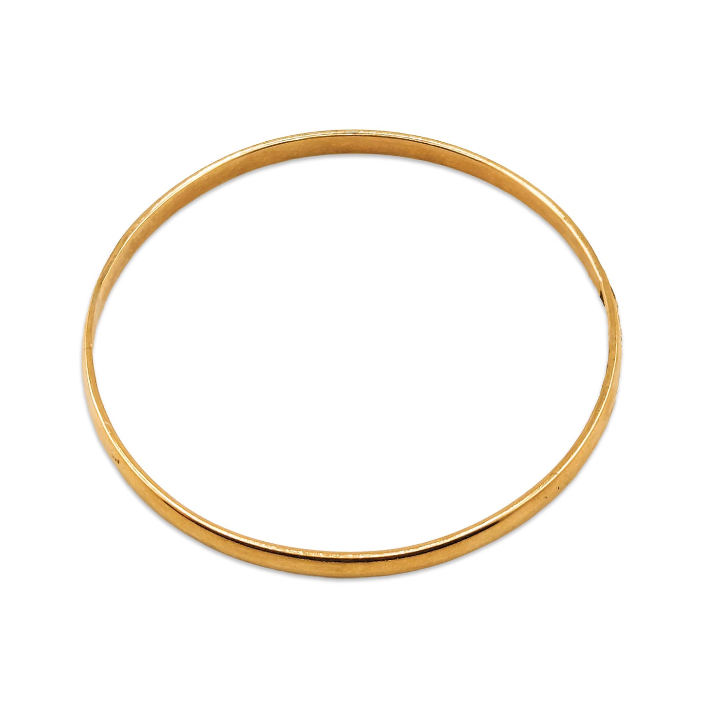 9KT Yellow Gold Plain Bangle 21.19GM – Classic Elegant Gold Bracelet