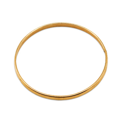 9KT Yellow Gold Plain Bangle 21.19GM – Classic Elegant Gold Bracelet