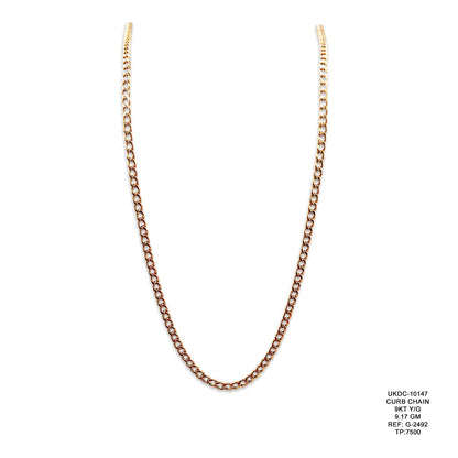9KT Yellow Gold Curb Chain 9.17GM – Classic Heavy Gold Chain Necklace