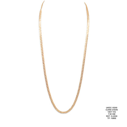 14KT Yellow Gold Curb Chain 7.62GM – Classic Luxury Gold Chain Necklace